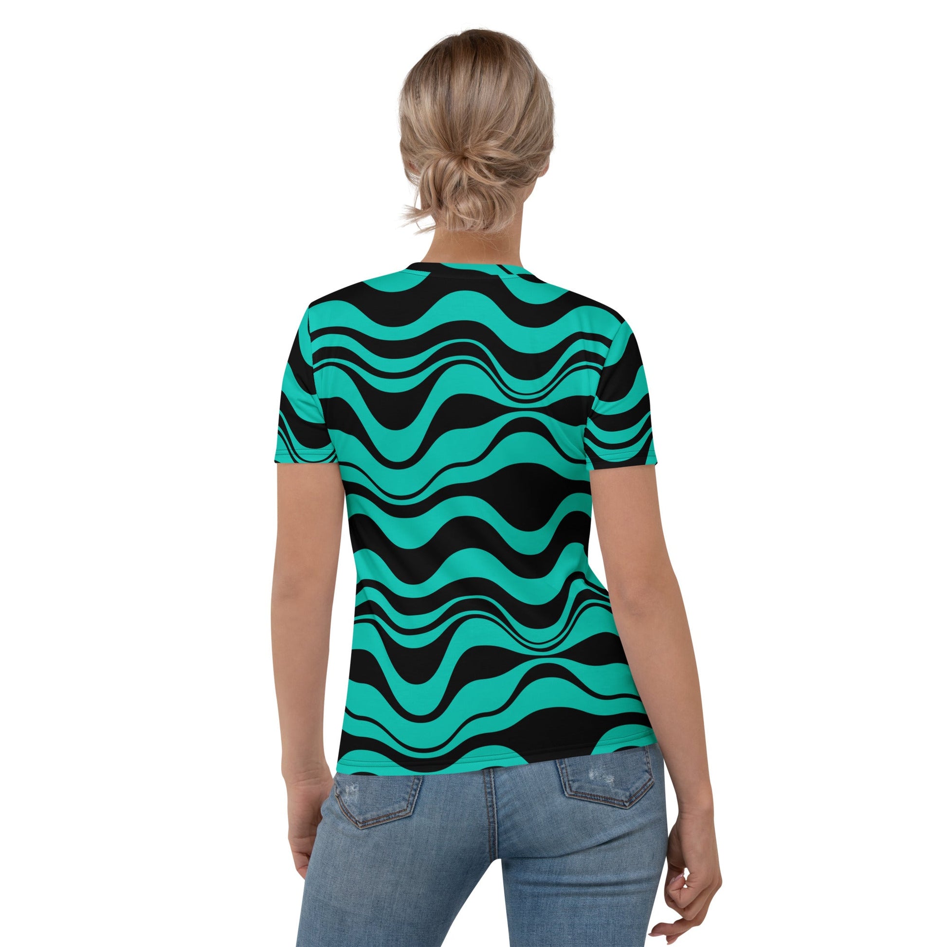 ENERGY WAVES mint black - Woman's T-Shirt - SHALMIAK