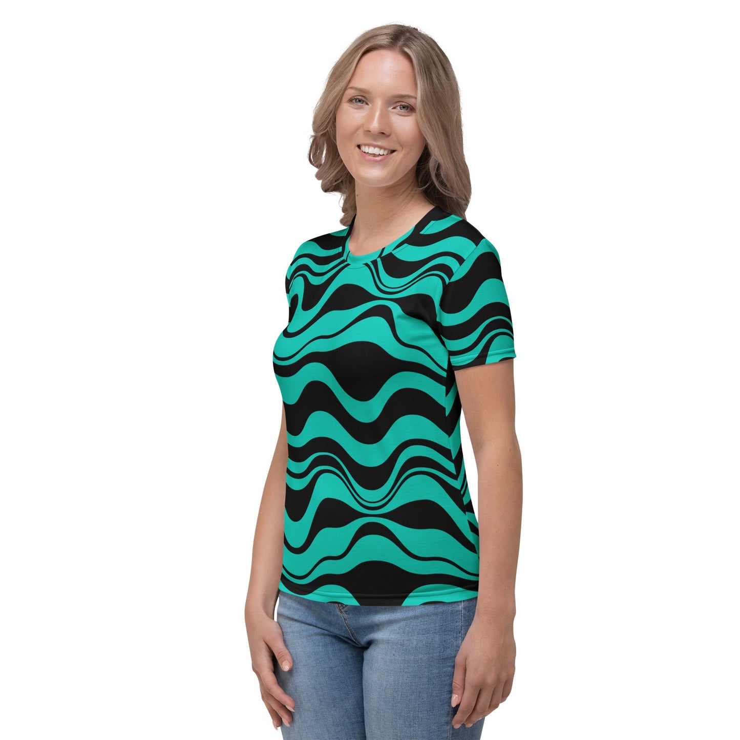 ENERGY WAVES mint black - Woman's T-Shirt - SHALMIAK
