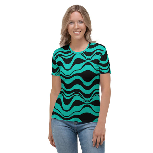 ENERGY WAVES mint black - Woman's T-Shirt