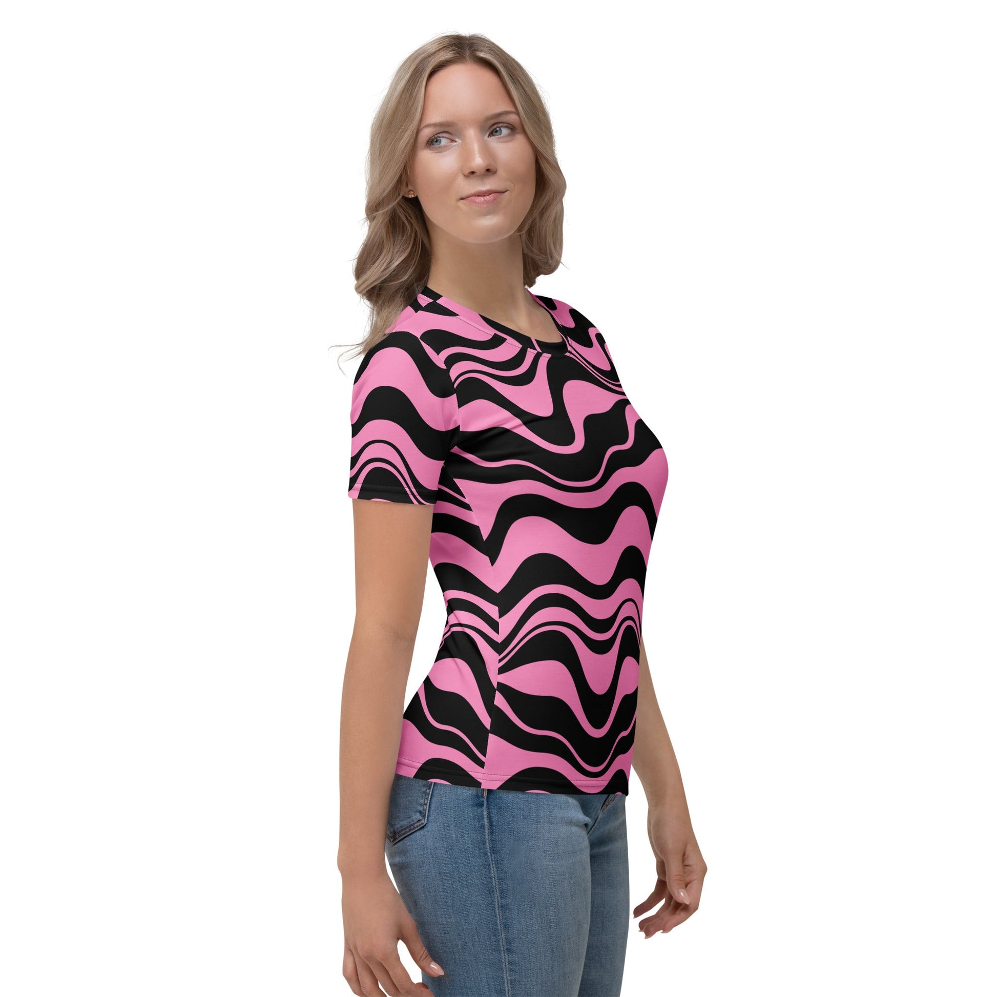 ENERGY WAVES pink black - Woman's T-Shirt - SHALMIAK