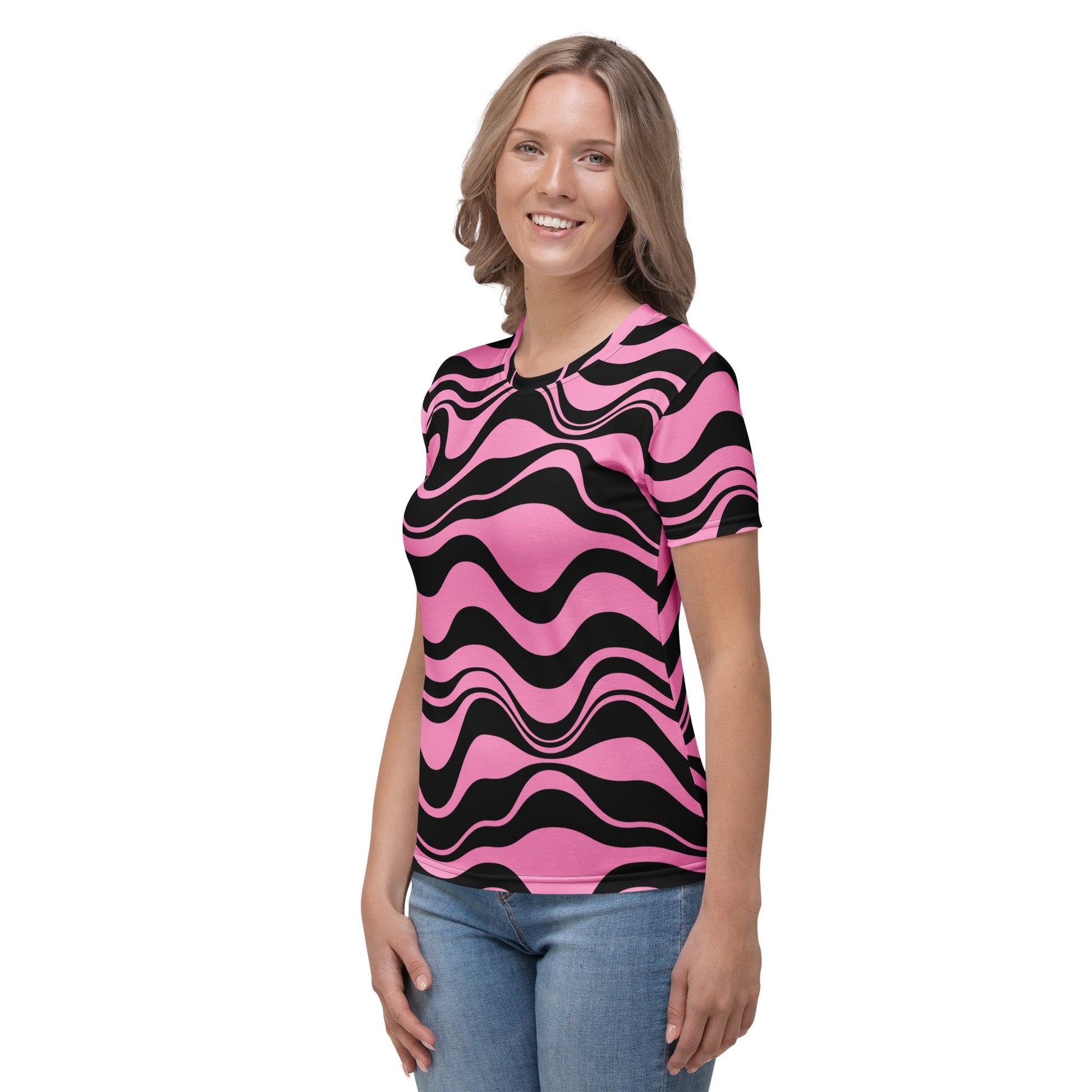 ENERGY WAVES pink black - Woman's T-Shirt - SHALMIAK