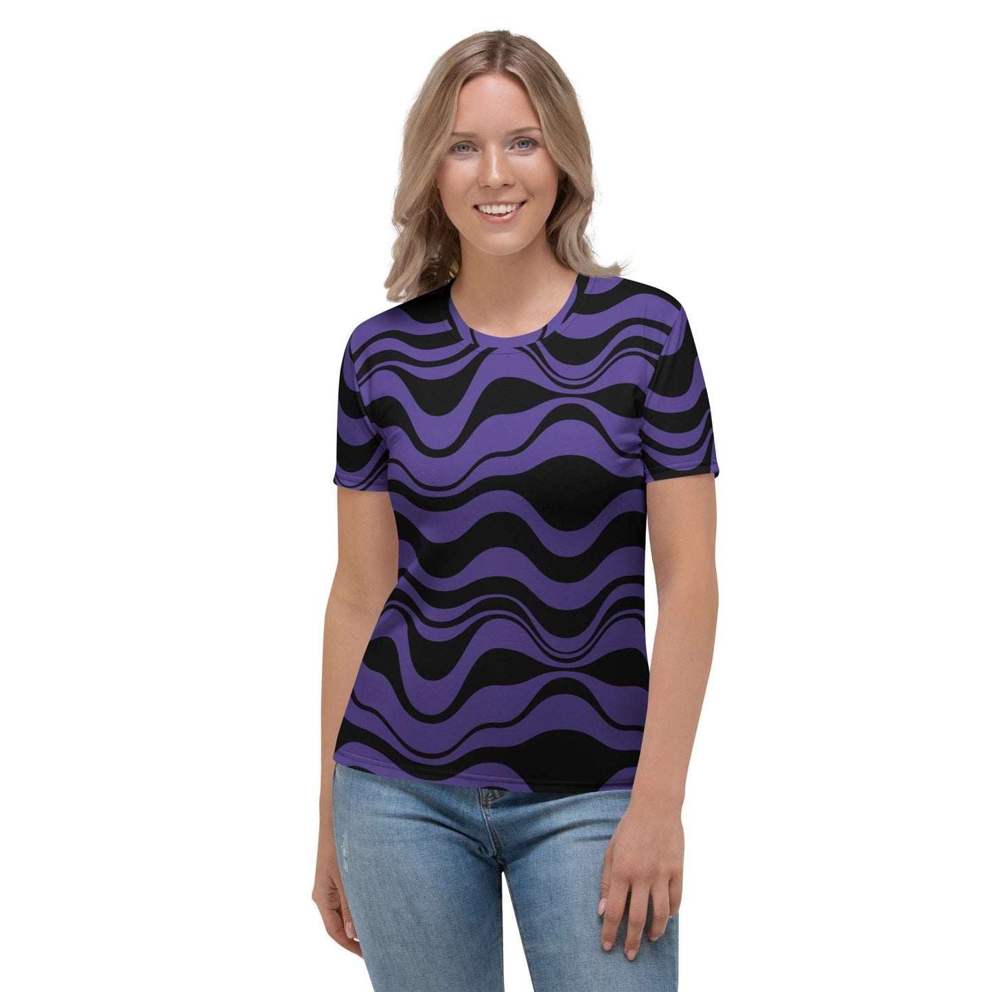 Woman's T-Shirt - ENERGY WAVES purple black