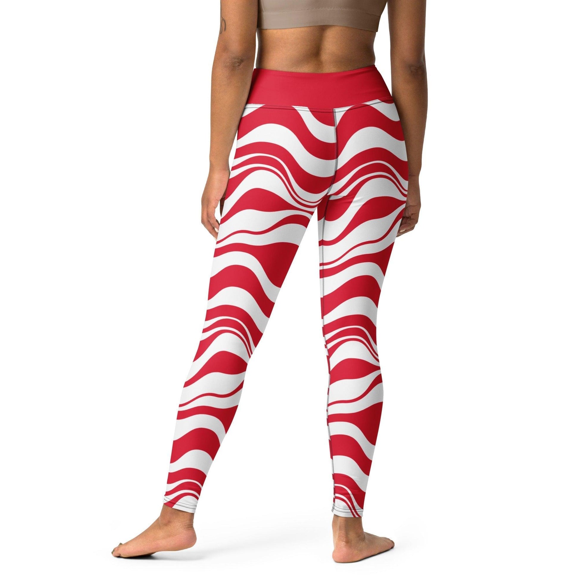 ENERGY WAVES red - 2 - Yoga Leggings - SHALMIAK