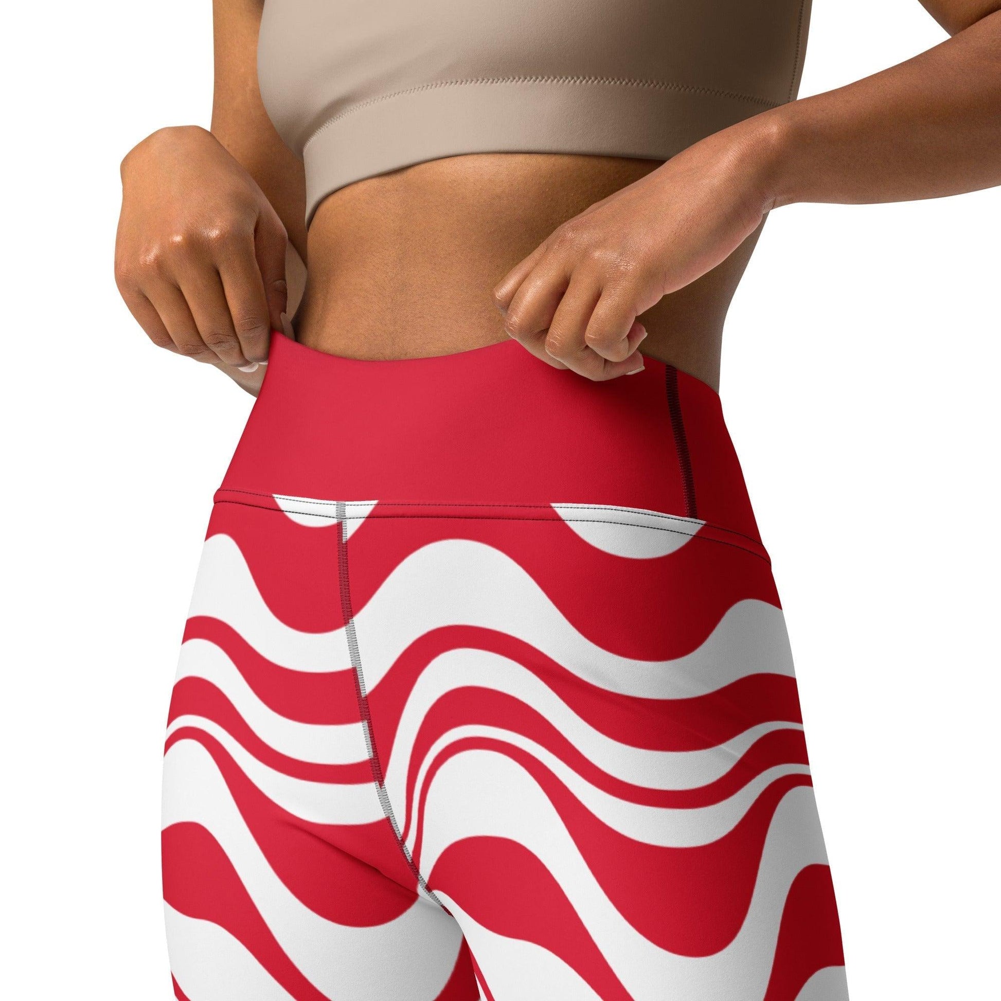 ENERGY WAVES red - 2 - Yoga Leggings - SHALMIAK