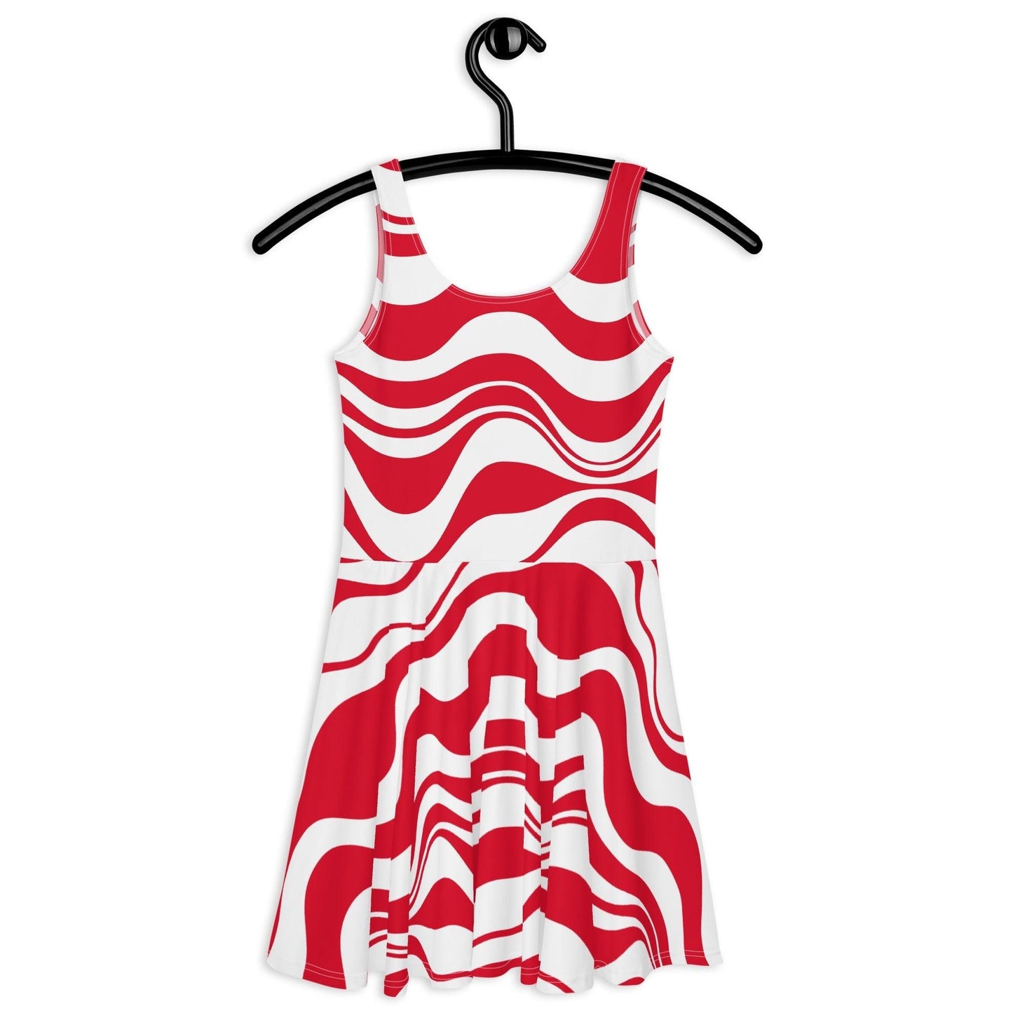 ENERGY WAVES red - Skater Dress - SHALMIAK