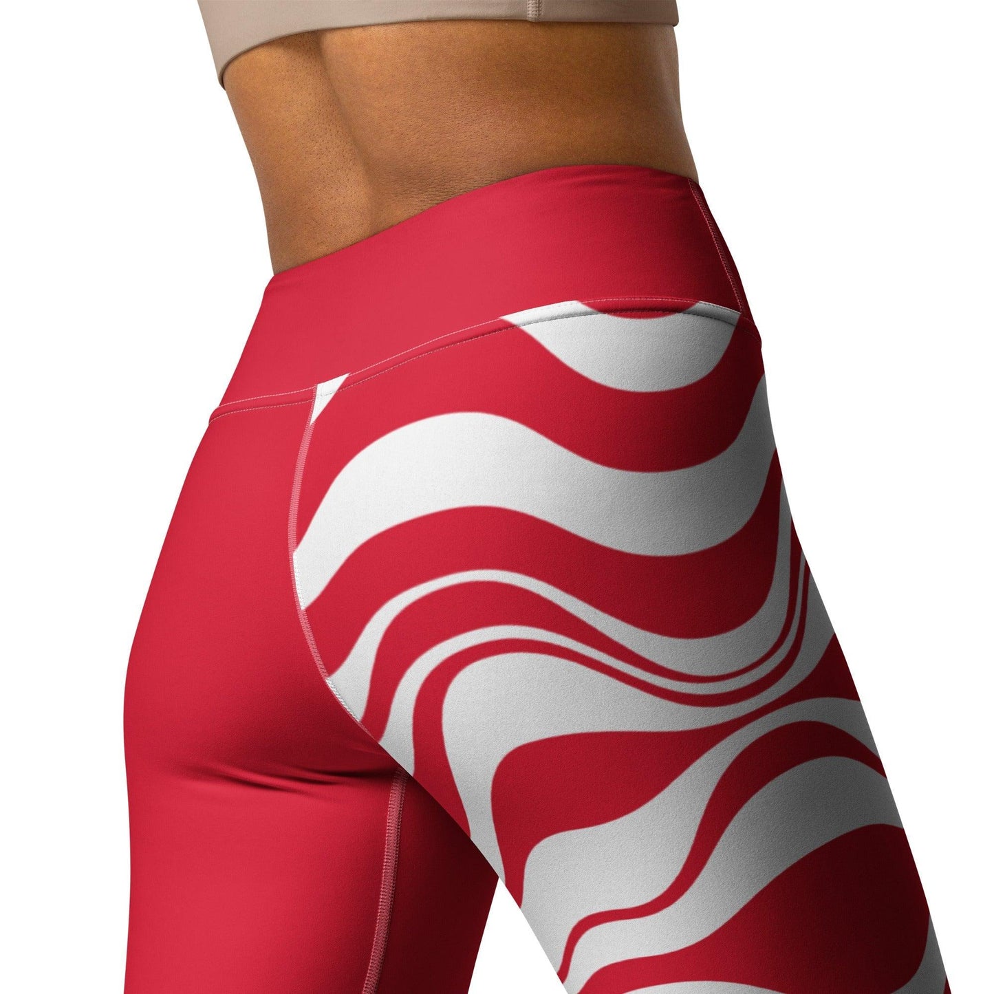 ENERGY WAVES red - Yoga Leggings - SHALMIAK