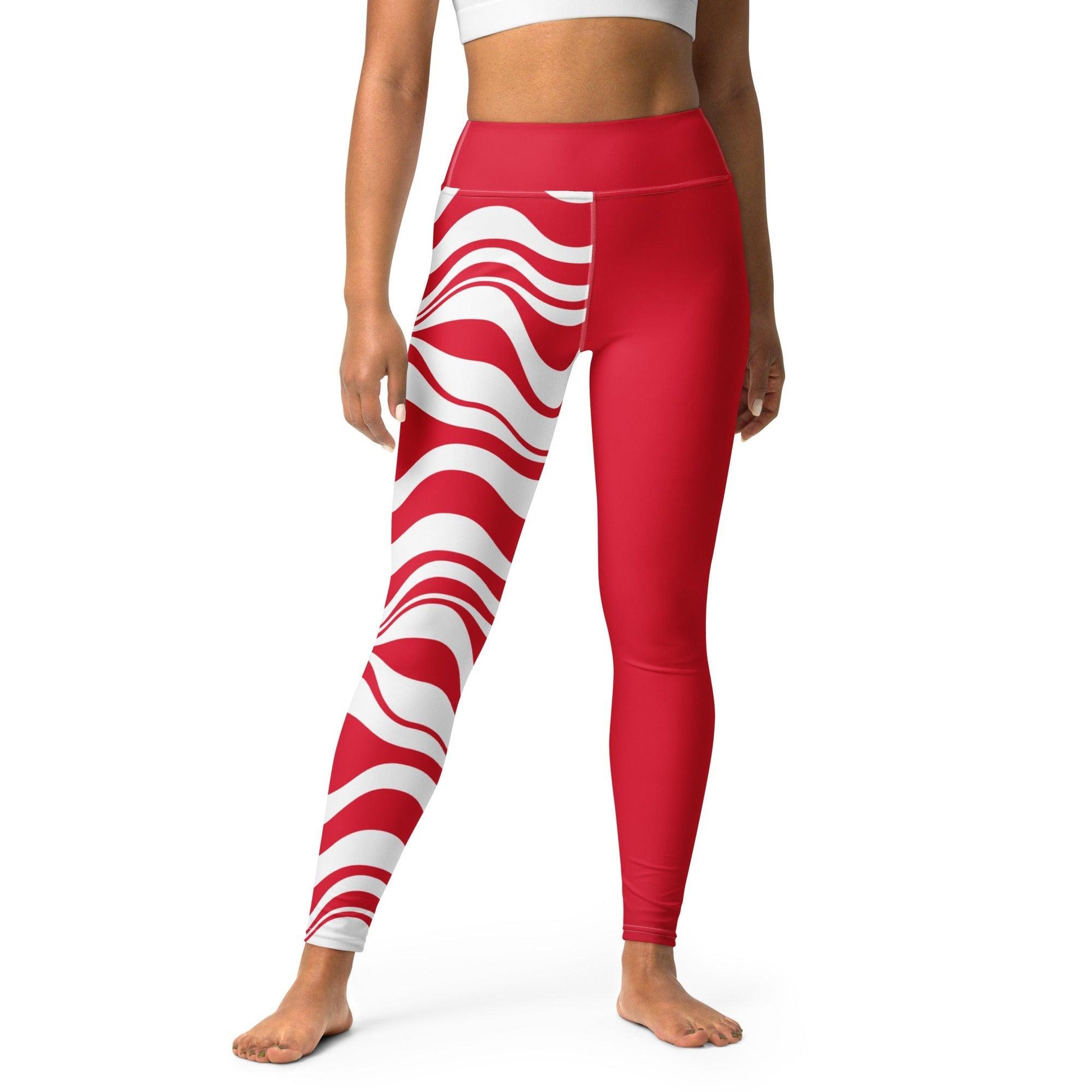 ENERGY WAVES red - Yoga Leggings - SHALMIAK