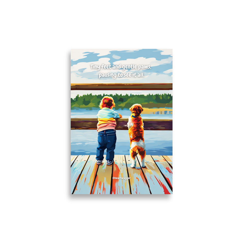 Poster - Tiny feet and gentle paws, pausing to see it all