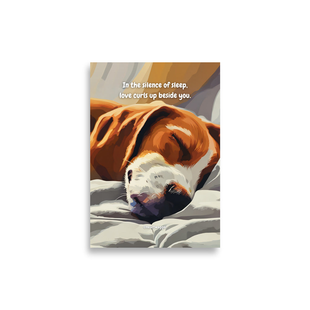 Poster - In the silence of sleep, love curls up beside you