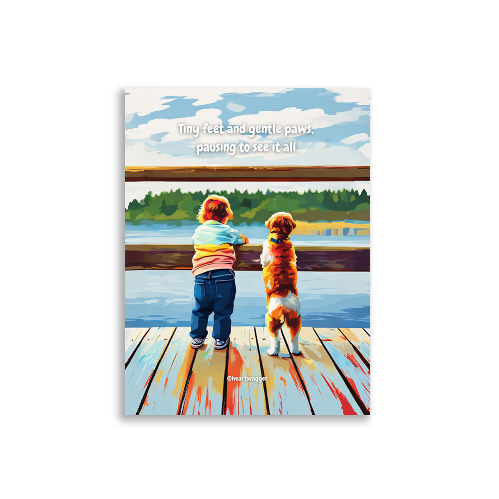 Poster - Tiny feet and gentle paws, pausing to see it all