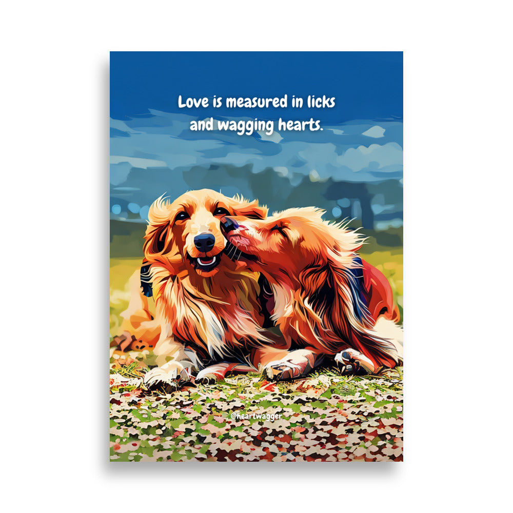 Poster - Love is measured in licks and wagging hearts