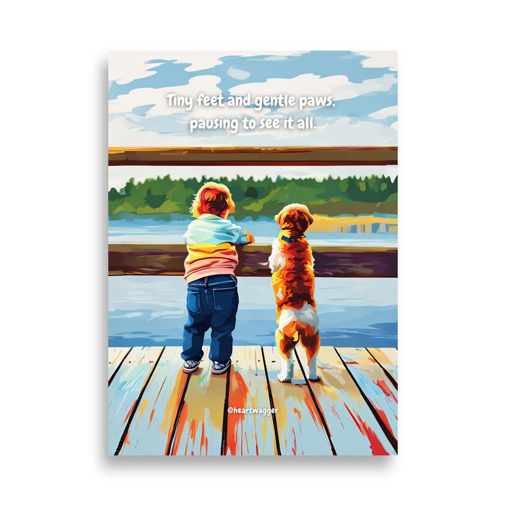 Poster - Tiny feet and gentle paws, pausing to see it all