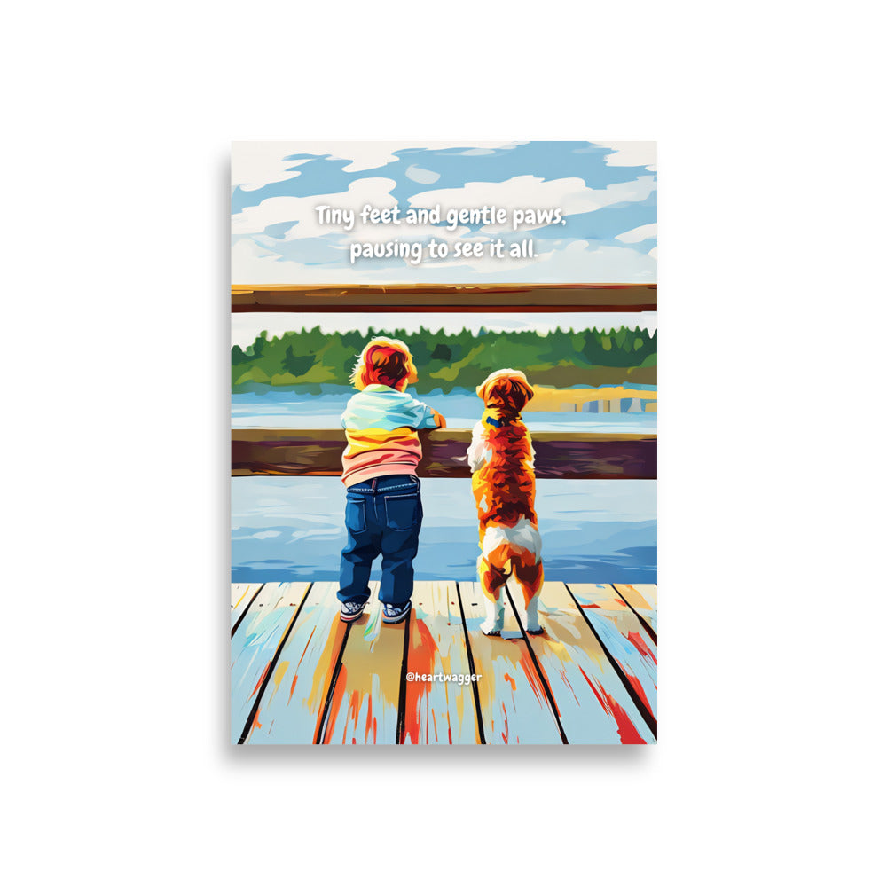 Poster - Tiny feet and gentle paws, pausing to see it all