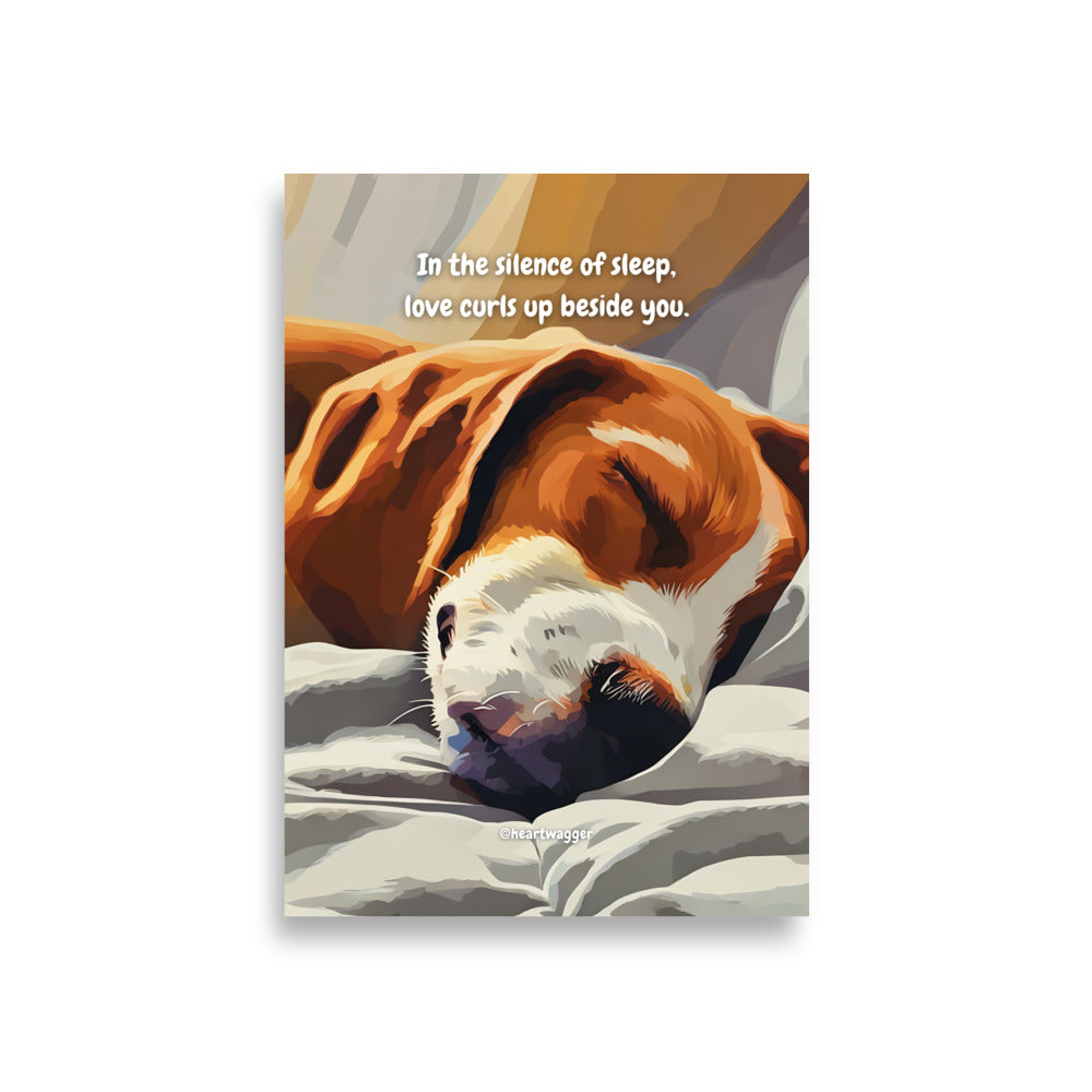 Poster - In the silence of sleep, love curls up beside you