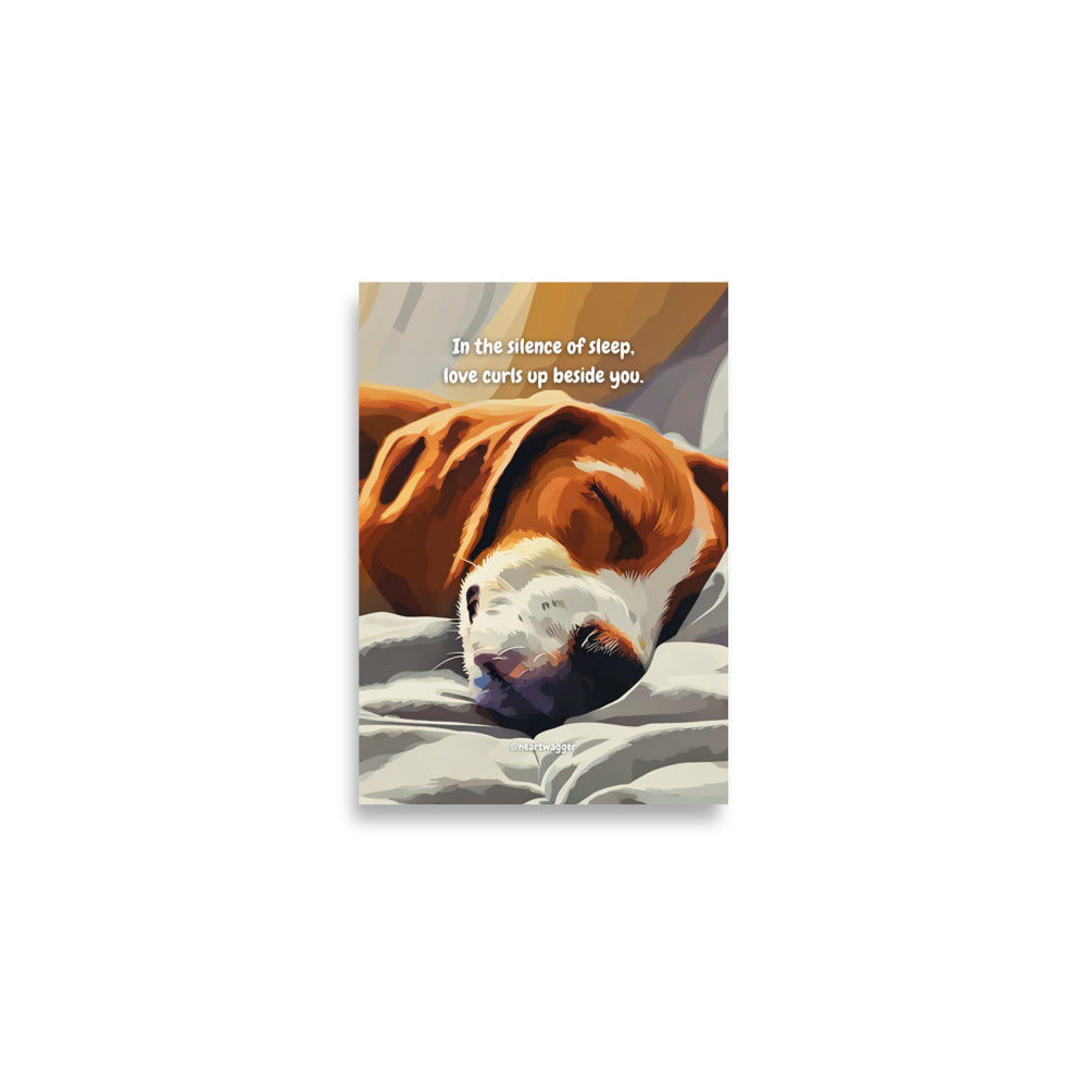 Poster - In the silence of sleep, love curls up beside you