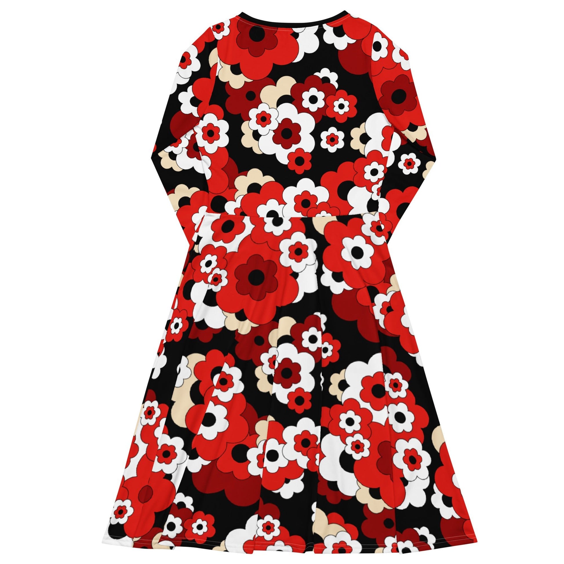 ERICA red - Midi Dress With Pockets - SHALMIAK