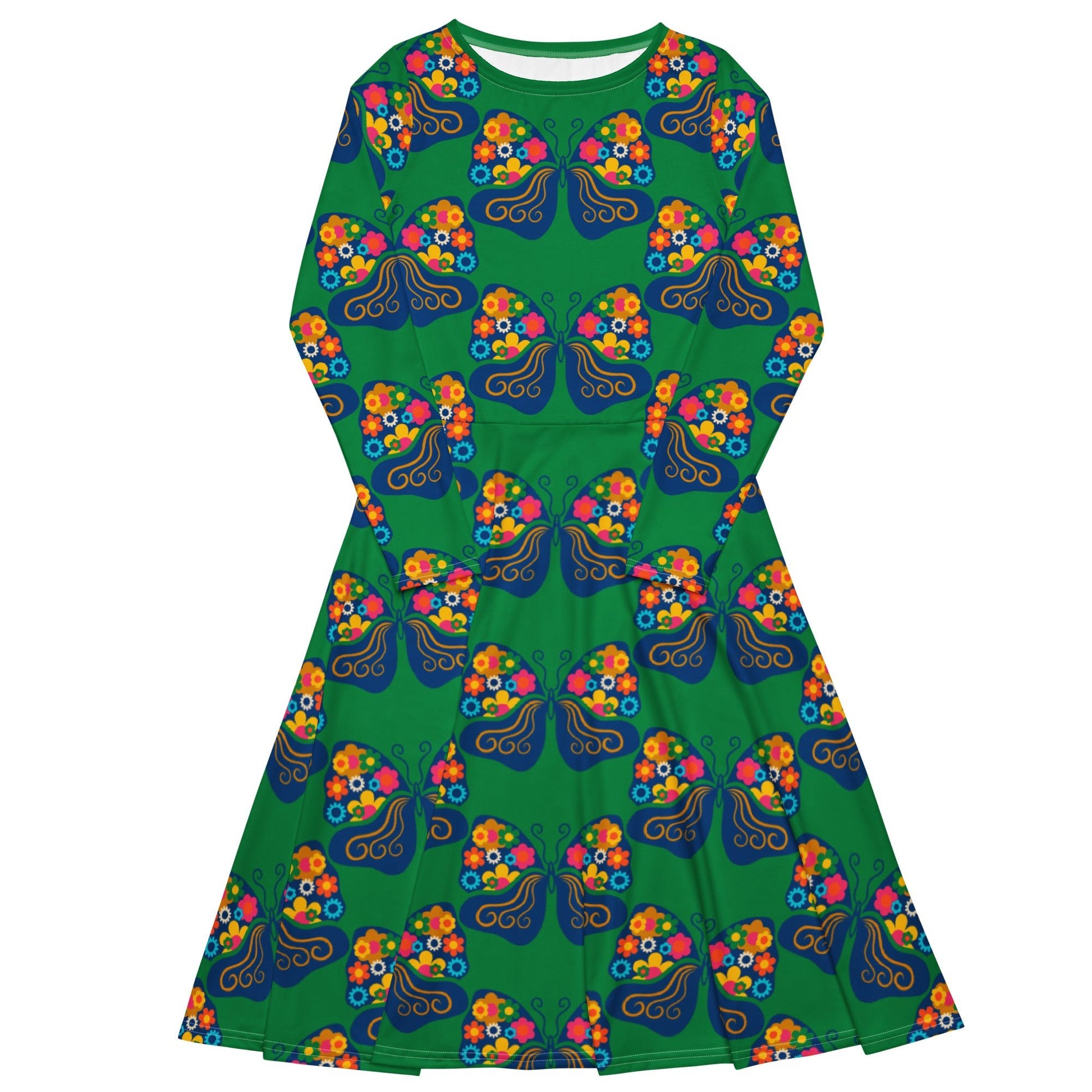 FAB FLOVERYFLY green - Midi Dress With Pockets - SHALMIAK