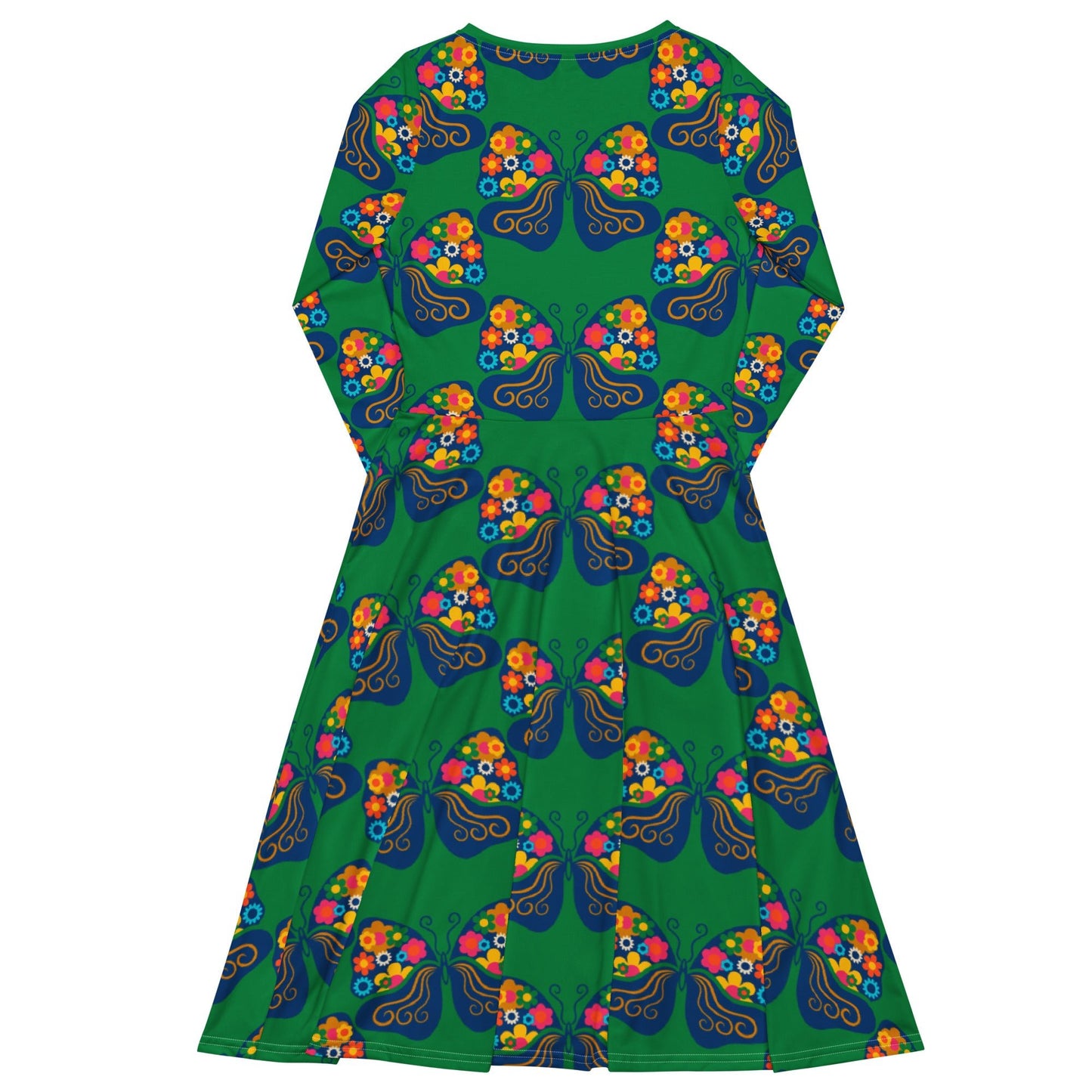 FAB FLOVERYFLY green - Midi Dress With Pockets - SHALMIAK