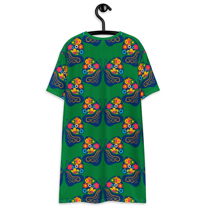 FAB FLOVERYFLY green - T-Shirt Dress - SHALMIAK