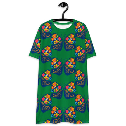 FAB FLOVERYFLY green - T-Shirt Dress - SHALMIAK