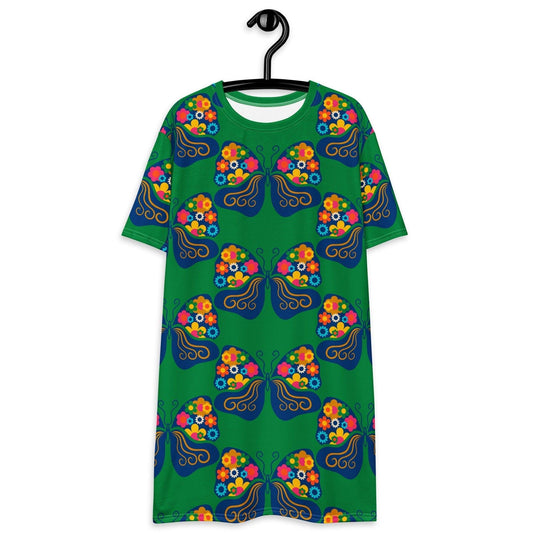 FAB FLOVERYFLY green - T-Shirt Dress - SHALMIAK