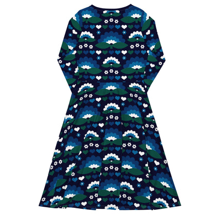 FALL IN LOVE magic blue - Midi Dress With Pockets - SHALMIAK