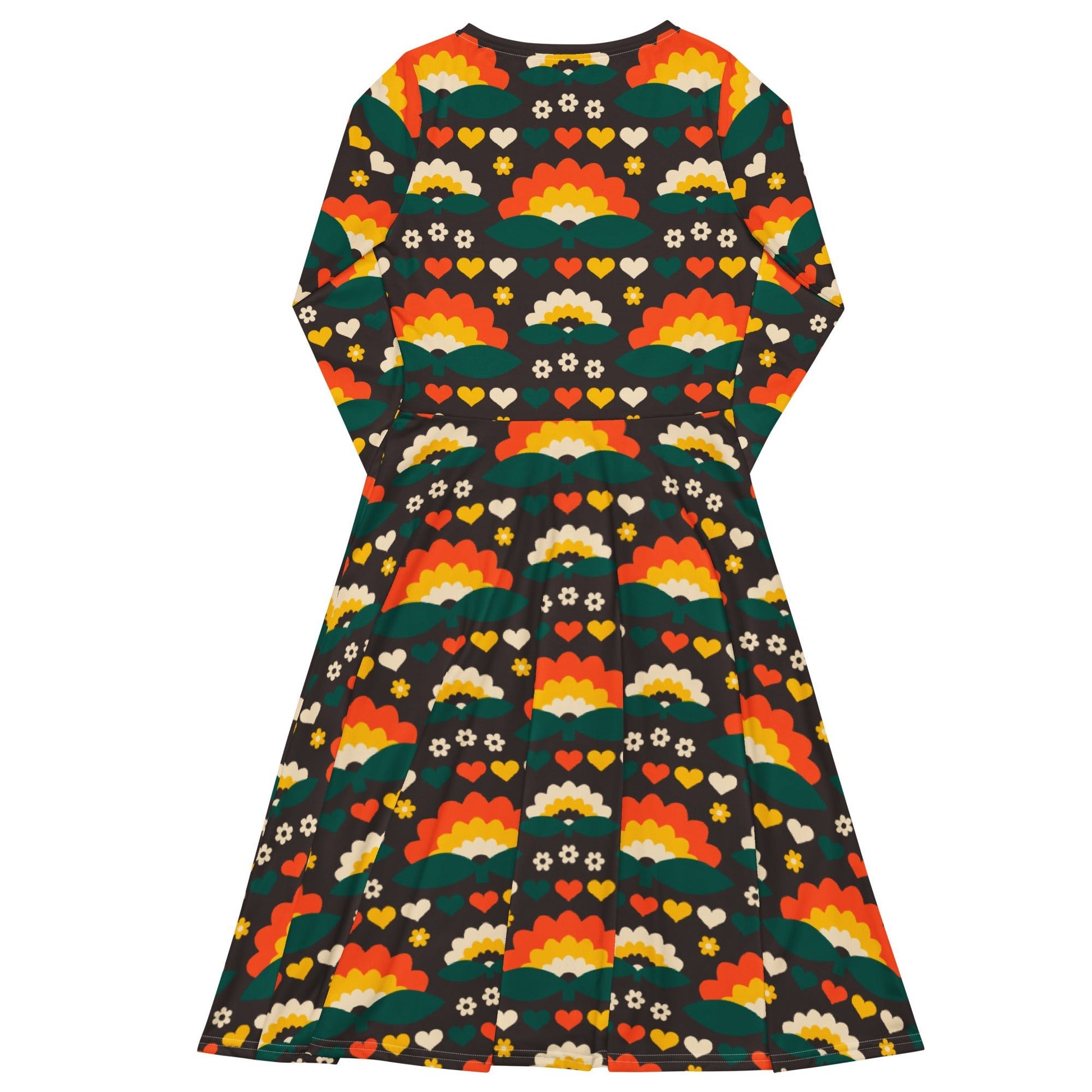 FALL IN LOVE orange brown - Midi Dress With Pockets - SHALMIAK