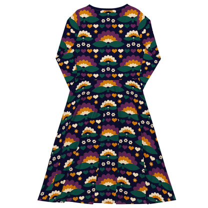 FALL IN LOVE purple - Midi Dress With Pockets - SHALMIAK