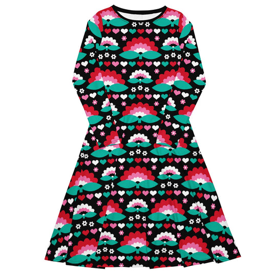 Midi Dress - FALL IN LOVE red