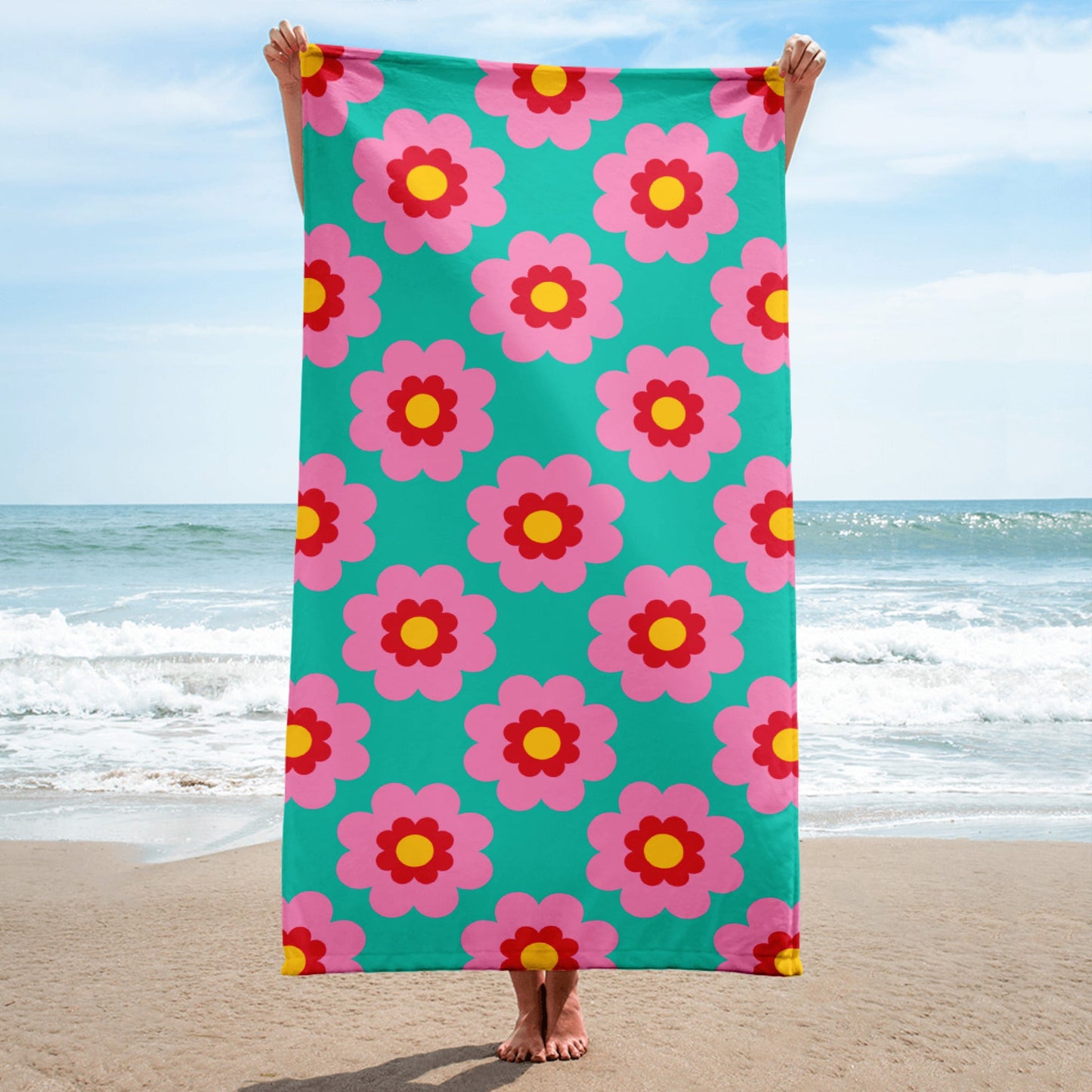 FANCY BLOOM pink mint - Towel - SHALMIAK