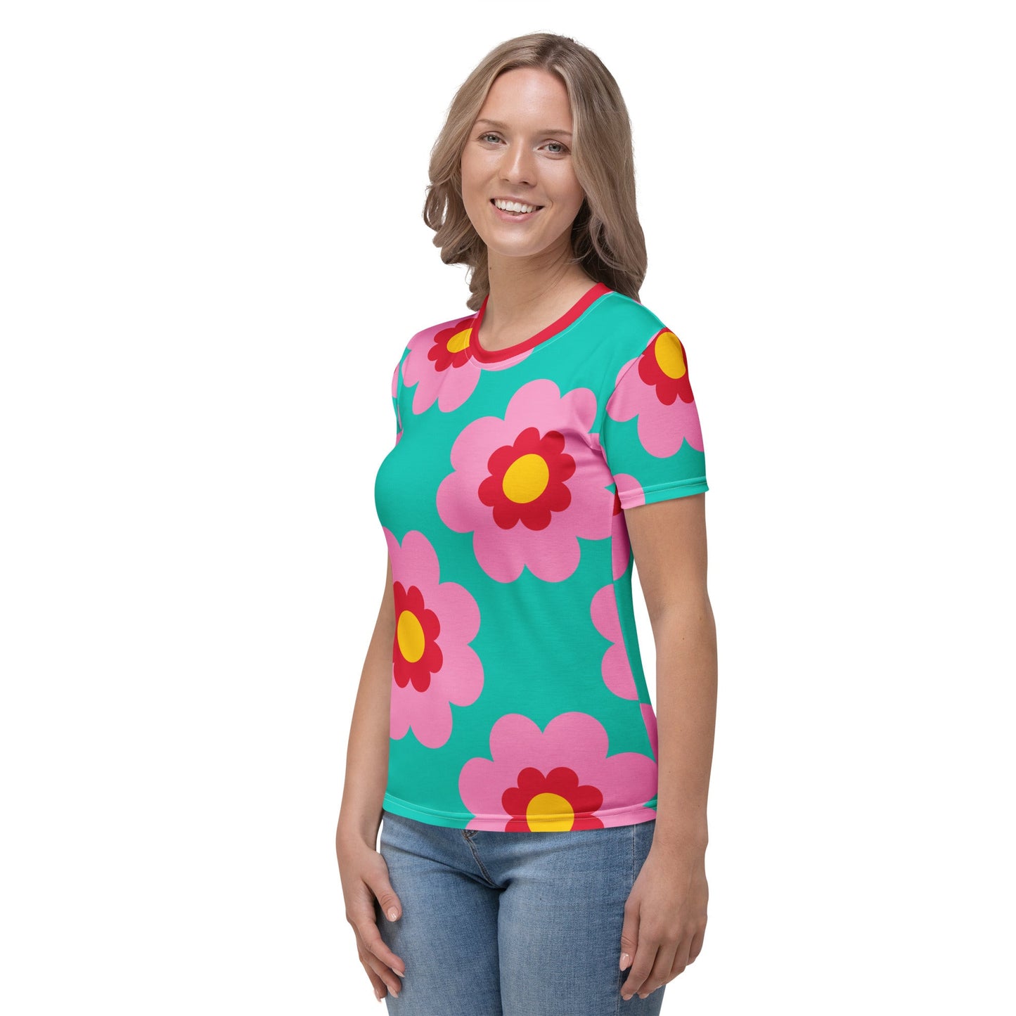 FANCY BLOOM pink mint - Woman's T-Shirt - SHALMIAK