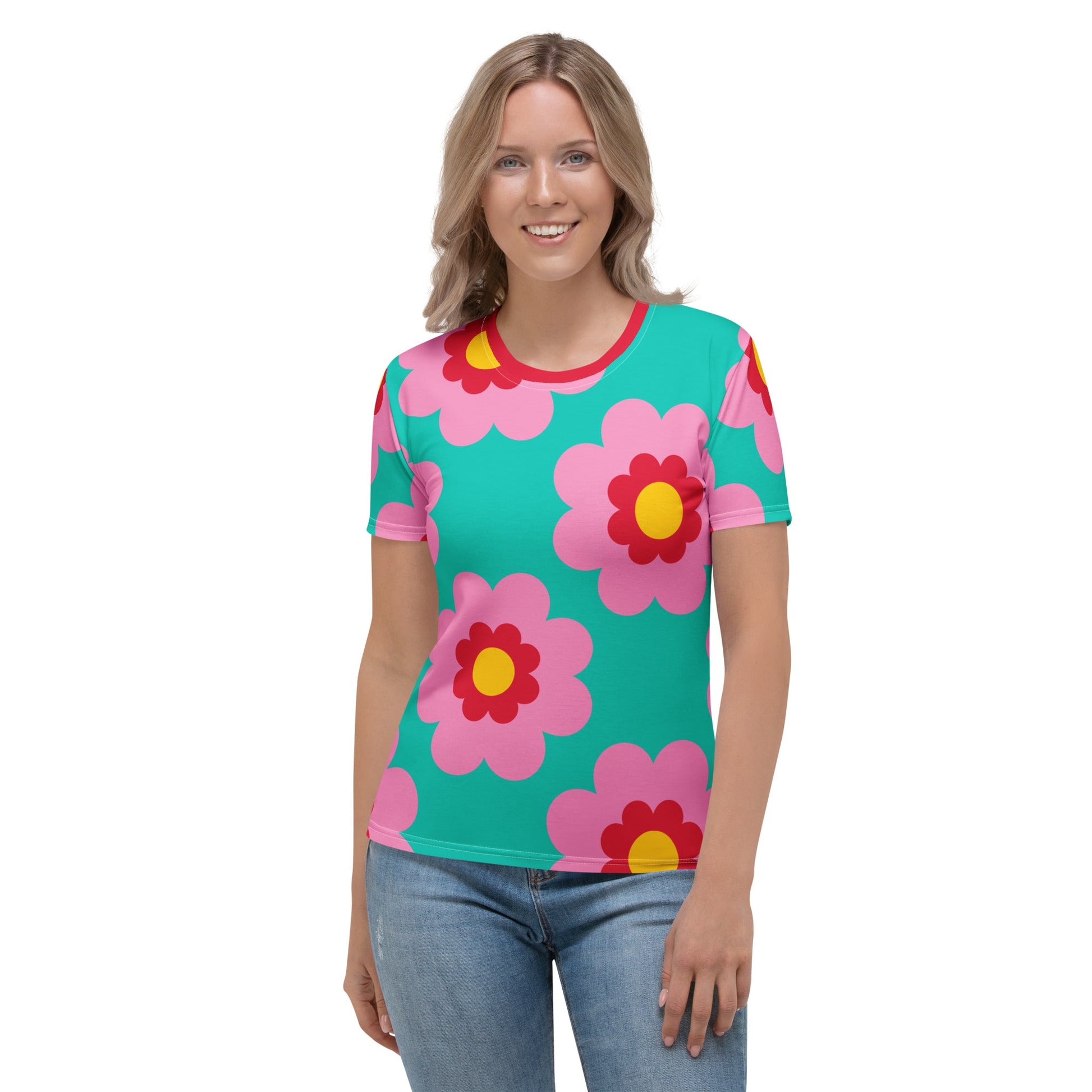 FANCY BLOOM pink mint - Woman's T-Shirt - SHALMIAK