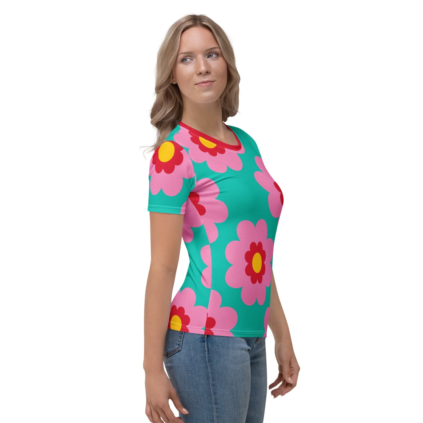 FANCY BLOOM pink mint - Woman's T-Shirt - SHALMIAK