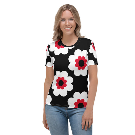 FANCY BLOOM red black - Woman's T-Shirt - SHALMIAK