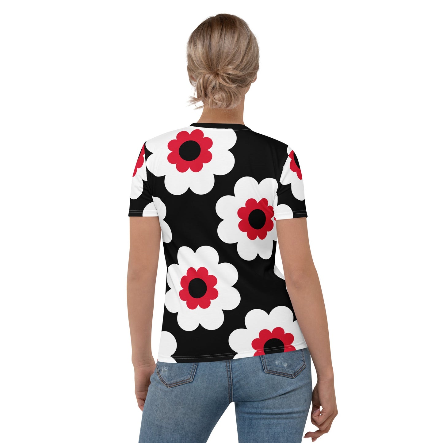 Woman's T-Shirt - FANCY BLOOM red black