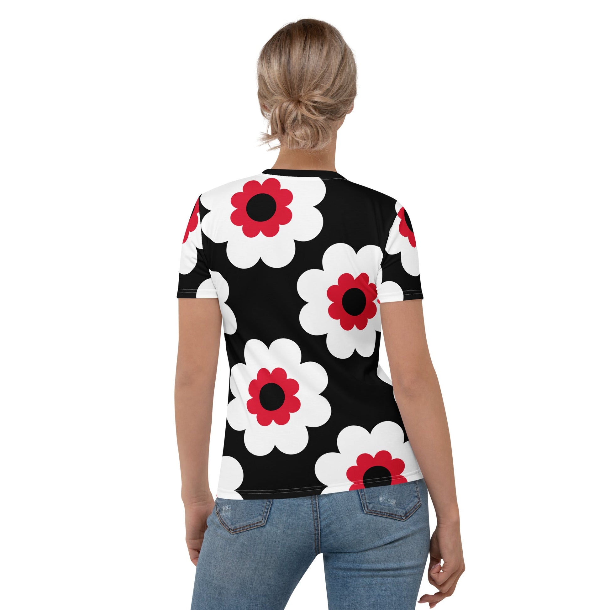 Woman's T-Shirt - FANCY BLOOM red black