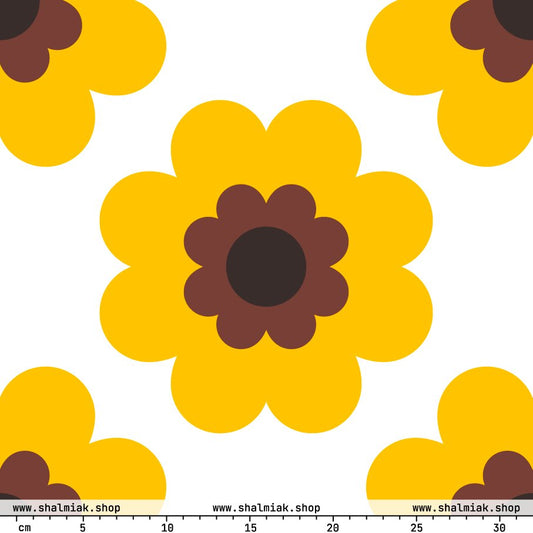 Fabric - FANCY BLOOM yellow XL - Pretty floral print