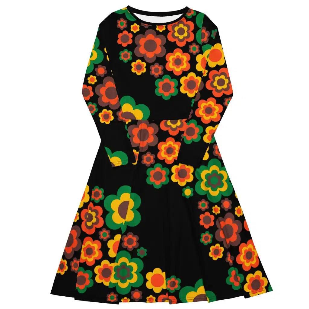 FLORA FOREVER retro - Midi Dress With Pockets - SHALMIAK