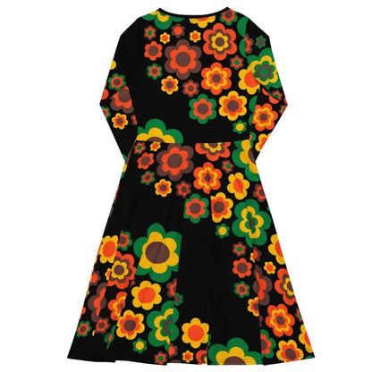 FLORA FOREVER retro - Midi Dress With Pockets - SHALMIAK