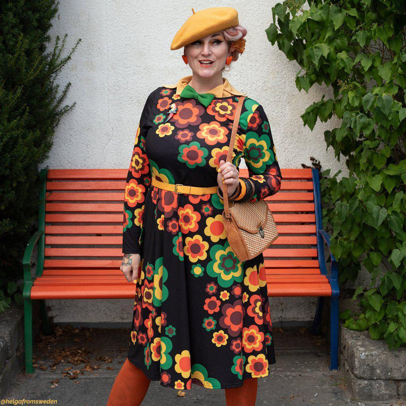 FLORA FOREVER retro - Midi Dress With Pockets - SHALMIAK