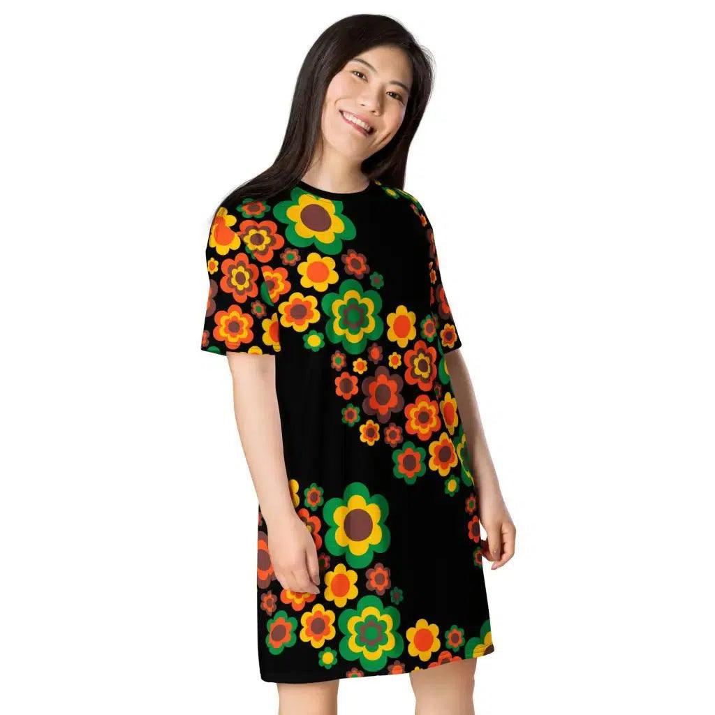 FLORA FOREVER retro - T-Shirt Dress - SHALMIAK