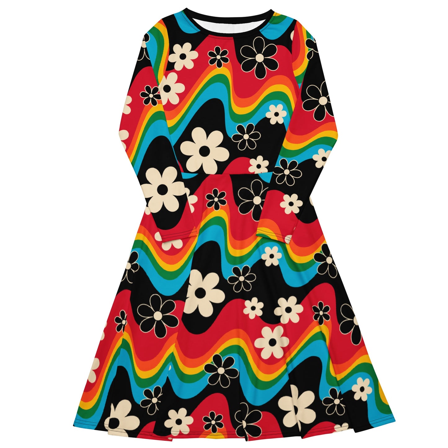 FLORA RAVE - Midi dress with long sleeves and handy pockets