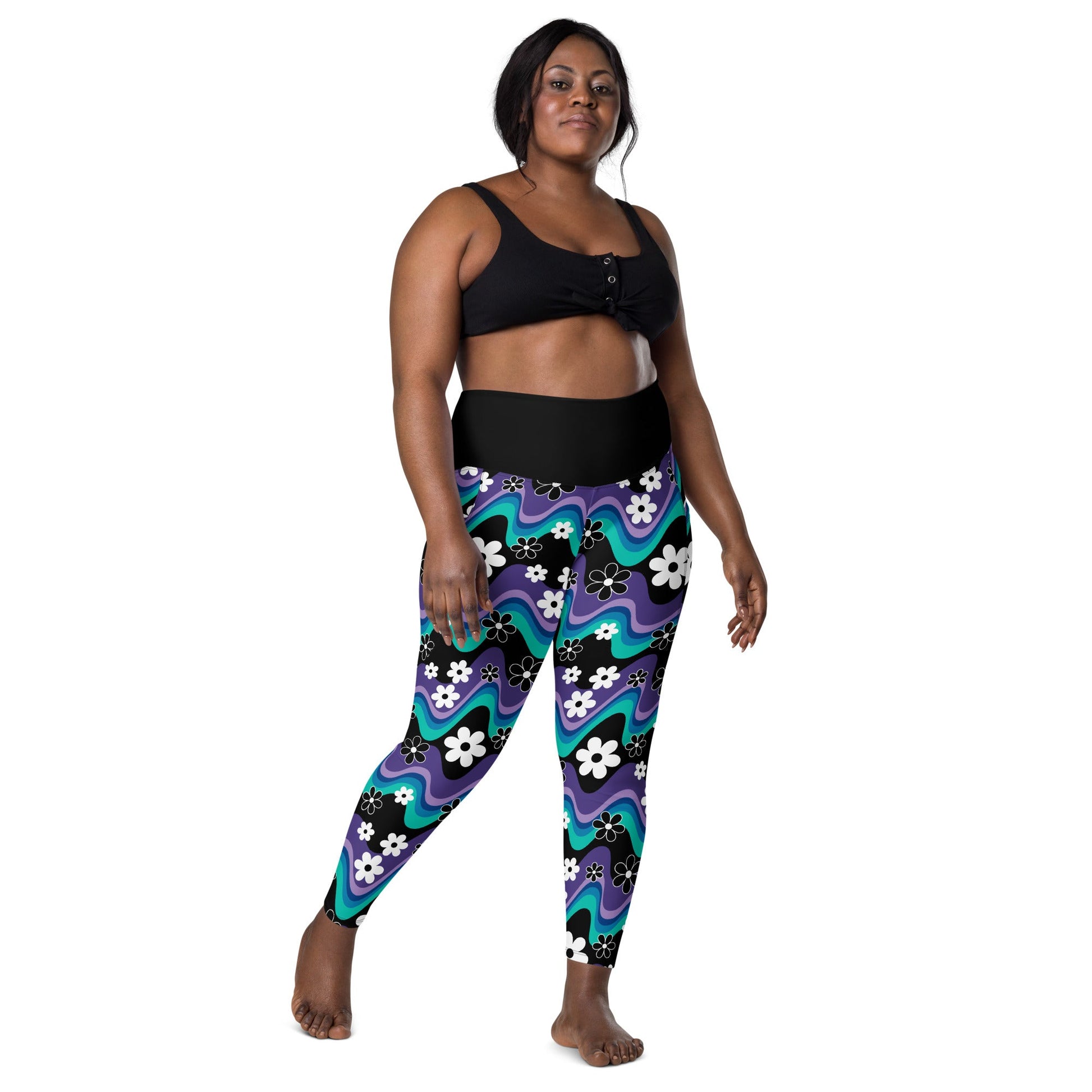 FLORA RAVE purple - Leggings With Pockets - SHALMIAK