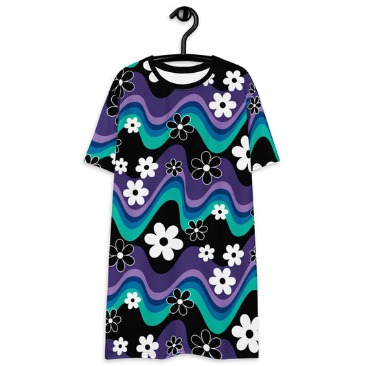 FLORA RAVE purple - T-Shirt Dress - SHALMIAK