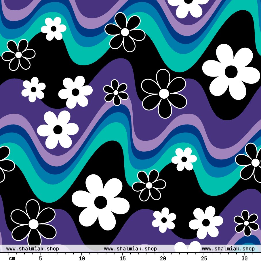 Fabric - FLORA RAVE purple