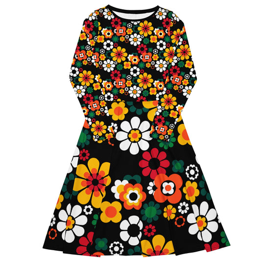 FLOW - POW retro - Midi Dress With Pockets - SHALMIAK