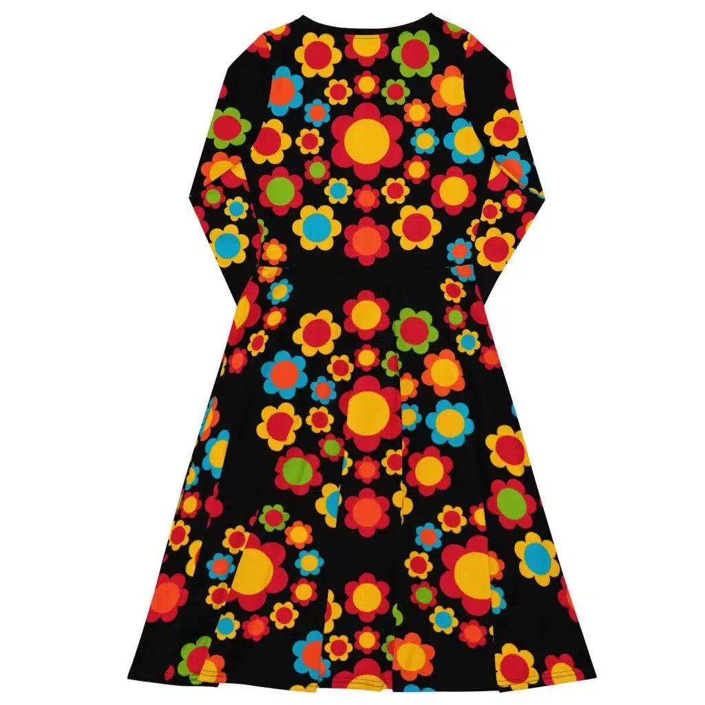 FLOWERSHOP color - Midi Dress With Pockets - SHALMIAK