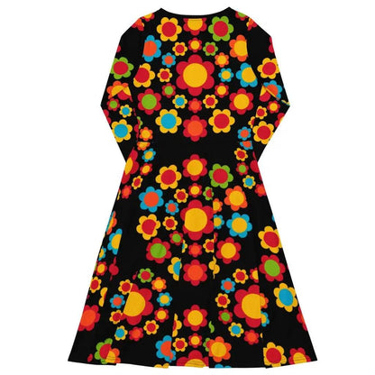 FLOWERSHOP color - Midi Dress With Pockets - SHALMIAK