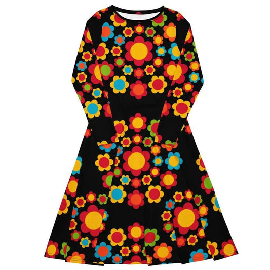 FLOWERSHOP color - Midi Dress With Pockets - SHALMIAK