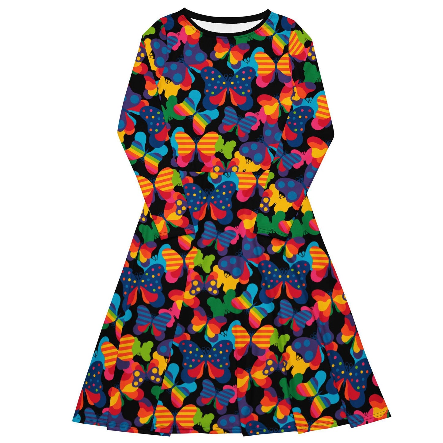 FLYRAVE black - Midi Dress With Pockets - SHALMIAK